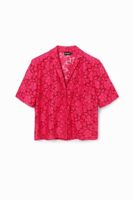 Kort resort shirt kant - RED - XL