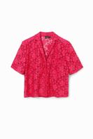 Kort resort shirt kant - RED - XL