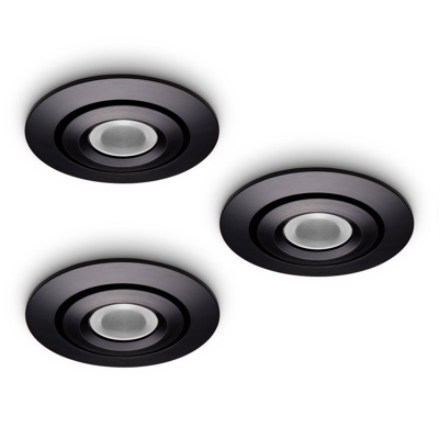LED-inbouwspot Piccolo 1W set 3 stuks zwart