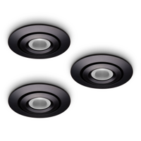 LED-inbouwspot Piccolo 1W set 3 stuks zwart