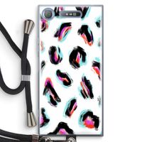 Cheetah color: Sony Xperia XZ1 Transparant Hoesje met koord