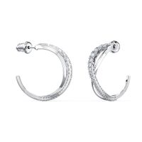 Swarovski 5563908 Oorringen Twist Hoop rhodium-verguld zilverkleurig 2,6 x 0,6 cm - thumbnail