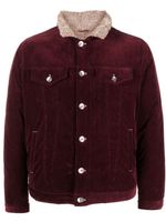 Brunello Cucinelli veste boutonnée texturée en velours côtelé - Rouge