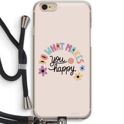 Happy days: iPhone 6 / 6S Transparant Hoesje met koord