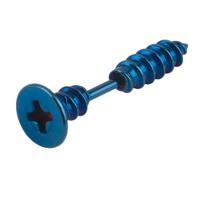 Vacuüm plating persoonlijkheid Titanium staal schroef Stud Oorbellen (donkerblauw)