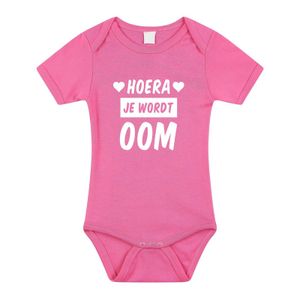 Hoera je wordt oom cadeau baby rompertje roze voor meisjes