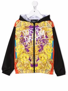 Versace Kids hoodie zippé à imprimé baroque - Noir