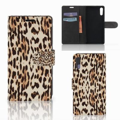 Sony Xperia XZ | Sony Xperia XZs | Telefoonhoesje | Met pasjeshouder | Leopard