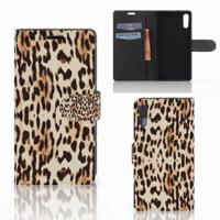 Sony Xperia XZ | Sony Xperia XZs | Telefoonhoesje | Met pasjeshouder | Leopard