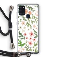 Botanical sweet flower heaven: Samsung Galaxy A21s Transparant Hoesje met koord