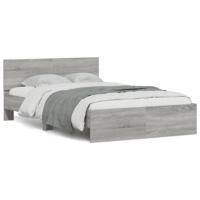 Bedframe met hoofdeinde en LED grijs sonoma eiken 140x190 cm