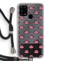 Lipjes: Samsung Galaxy M31 Transparant Hoesje met koord Lipjes: Samsung Galaxy M31 Transparant Hoesje met koord