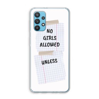 No Girls Allowed Unless: Samsung Galaxy A32 4G Transparant Hoesje