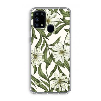 Wit bloemenpatroon: Samsung Galaxy M31 Transparant Hoesje