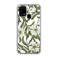 Wit bloemenpatroon: Samsung Galaxy M31 Transparant Hoesje