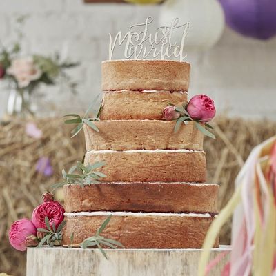 Ginger Ray Houten Just Married taarttopper - Boho