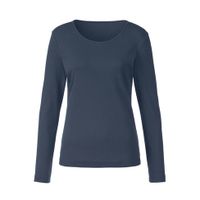 Shirt met lange mouwen van bio-katoen, nachtblauw Maat: 40/42