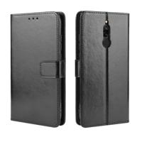 Voor Xiaomi Redmi 8 retro Crazy Horse textuur horizontale Flip lederen draagtas met houder & kaartsleuven & fotolijstjes (zwart)