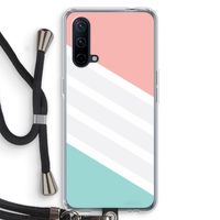 Strepen pastel: OnePlus Nord CE 5G Transparant Hoesje met koord