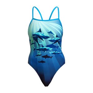 Funkita Shark Bay single strap badpak meisjes 140