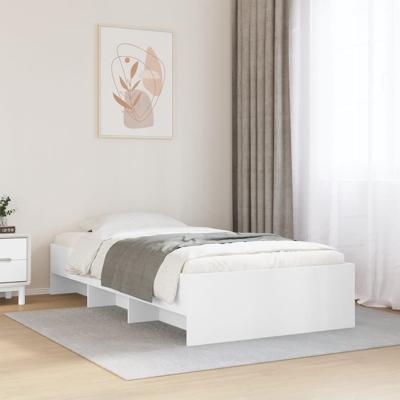 Bedframe bewerkt hout wit 90x200 cm