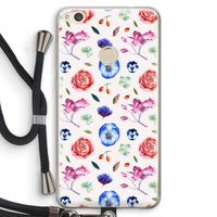 Bloemetjes: Huawei Ascend P8 Lite (2017) Transparant Hoesje met koord Bloemetjes: Huawei Ascend P8 Lite (2017) Transparant Hoesje met koord