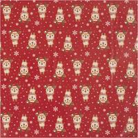 Inpakpapier, Rendier met sjaal, B: 50 cm, 80 gr, donkerrood, 100 m/ 1 rol