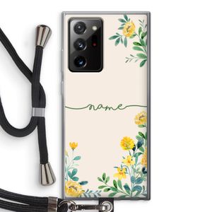 Gele bloemen: Samsung Galaxy Note 20 Ultra / Note 20 Ultra 5G Transparant Hoesje met koord