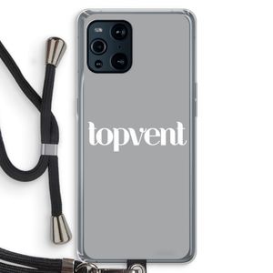 Topvent Grijs Wit: Oppo Find X3 Transparant Hoesje met koord