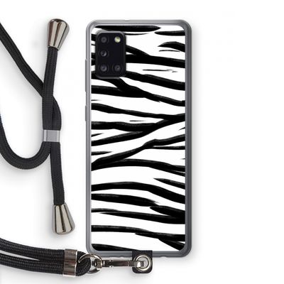 Zebra pattern: Samsung Galaxy A31 Transparant Hoesje met koord