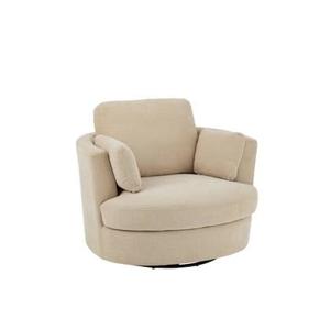 J-Line loungestoel Swiv populierenhout|Schuime - hout - beige