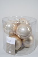 6 kerstballen parel emaille 80 mm - Ksd