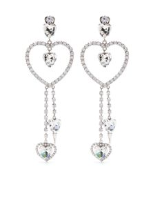 Alessandra Rich boucles d'oreilles pendantes serties de cristaux - Argent