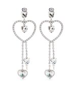 Alessandra Rich boucles d'oreilles pendantes serties de cristaux - Argent