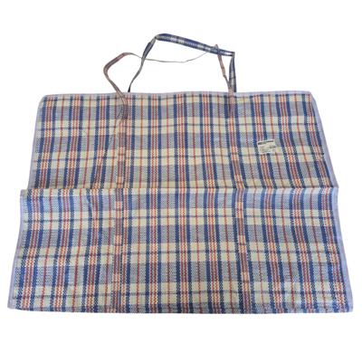 Dekentas/kussentas - kunststof - blauw geruit - 80 x 58 x 28 cm- groot formaat