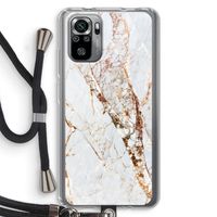 Goud marmer: Xiaomi Redmi Note 10S Transparant Hoesje met koord