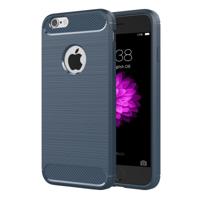 Voor iPhone 6 Plus & 6s Plus geborsteld textuur Fiber TPU ruige Armor beschermende Case(Dark Blue)