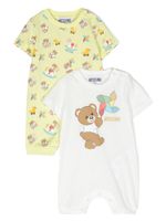 Moschino Kids lot de deux grenouillères à imprimé Teddy Bear - Vert - thumbnail