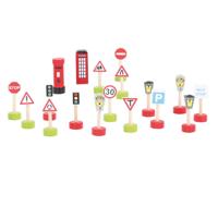 Bigjigs houten verkeersborden, 18st. Bigjigs houten verkeersborden, 18st.