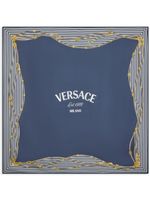 Versace foulard en soie à logo imprimé - Bleu - thumbnail