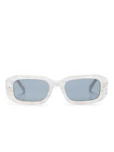 Chiara Ferragni lunettes de soleil rectangulaires marbrées - Blanc