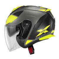 GIVI X.25 Target Mat, Jethelm of scooter helm, Titanium-Zwart-Geel