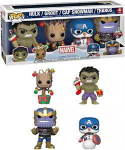 Marvel Holidays Funko Pop Vinyl 4-Pack: Hulk, Groot, Cap Snowman & Thanos