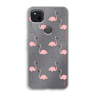 Anything Flamingoes: Google Pixel 4a Transparant Hoesje