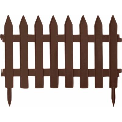 Tuinhekjes/borderranden - 7x stuks - kunststof - 320 cm - bruin - tuinafscheiding - 46 x 35 cm