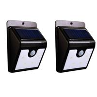 Wandlamp - 6x stuks - solar - tuinverlichting - LED - IP44 - 10 cm
