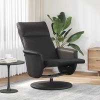 Fauteuil verstelbaar met voetensteun kunstleer zwart