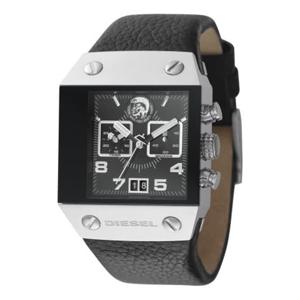 Diesel horlogeband DZ9021 Leder Zwart + zwart stiksel