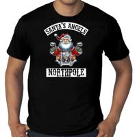 Grote maten fout Kerstshirt - outfit - Santas angels Northpole - zwart - voor heren - kersttrui