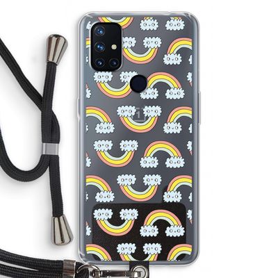 Regenboog: OnePlus Nord N10 5G Transparant Hoesje met koord